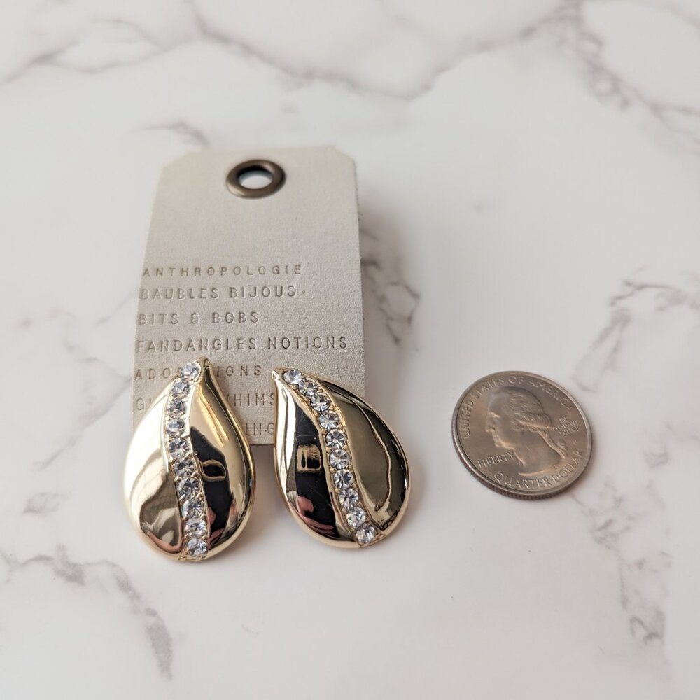 Anthropologie Pave Droplet Earrings - Picture 5 of 6